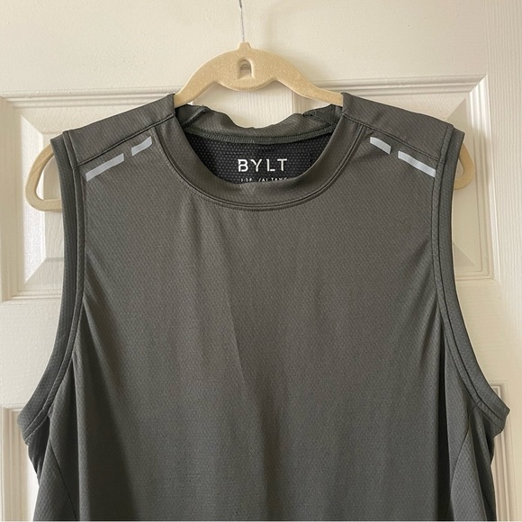 BYLT Basics Sleeveless Tank Top Men’s Size L Running Performance Olive Green - Picture 4 of 12